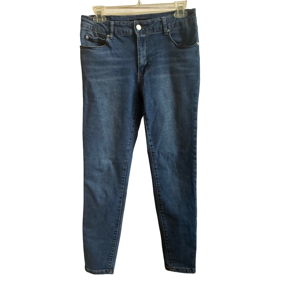 Tahari Kelly Mid-Rise Skinny Jeans Medium Wash Blue Denim Size 8/29